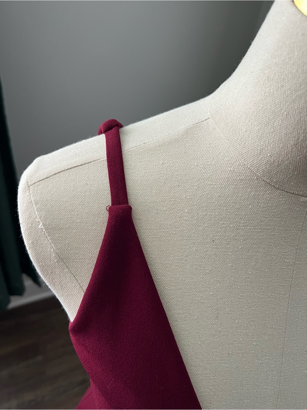 Lulus Melora Wine Red V Neck Mermaid Maxi Dress XS - Picture 8 of 16